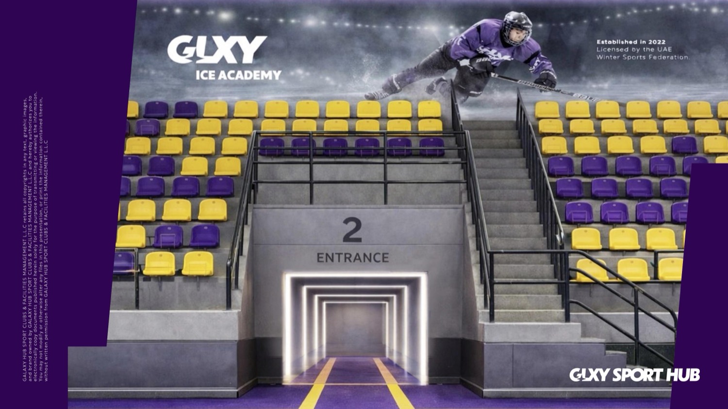 GLXY Sport Hub arena seating render