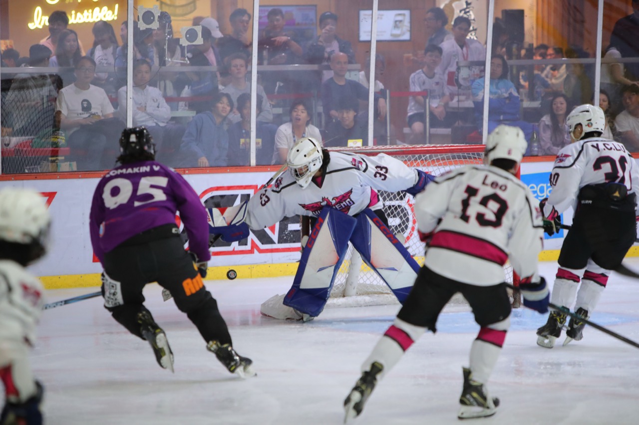 Galaxy Warriors playing an international hockey game in Hong Kong